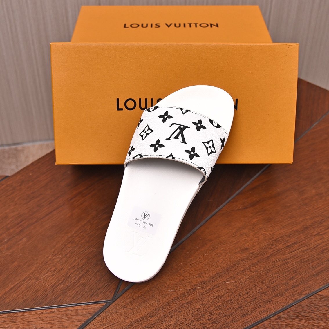 Louis Vuitton Men's Monogrammed White Slides Sandals - Comfortable & Stylish 6 i1708100572 4546 1