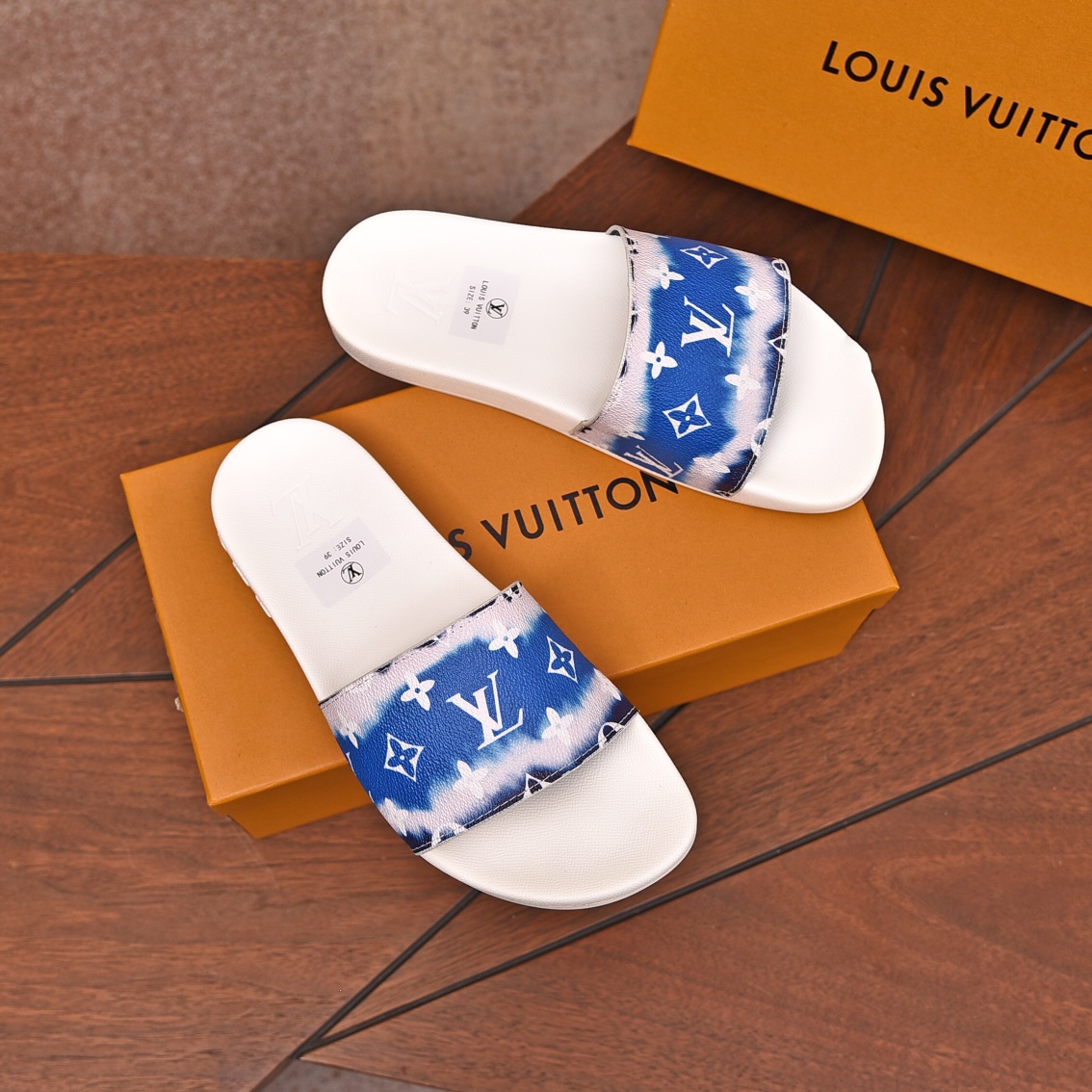 Louis Vuitton Men's Blue Monogrammed Slides Comfortable & Stylish 4 i1708100762 5251 0