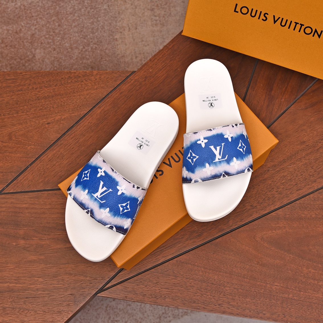 Louis Vuitton Men's Blue Monogrammed Slides Comfortable & Stylish 3 i1708100763 9048 3