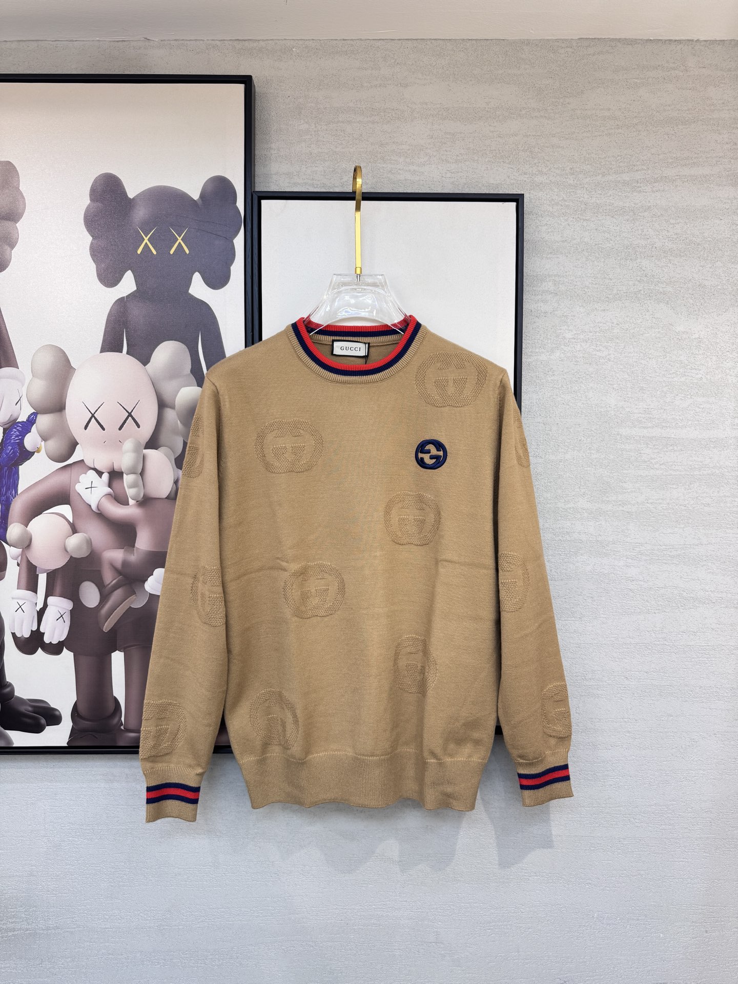 Gucci Tan Contrast Trim Sweater