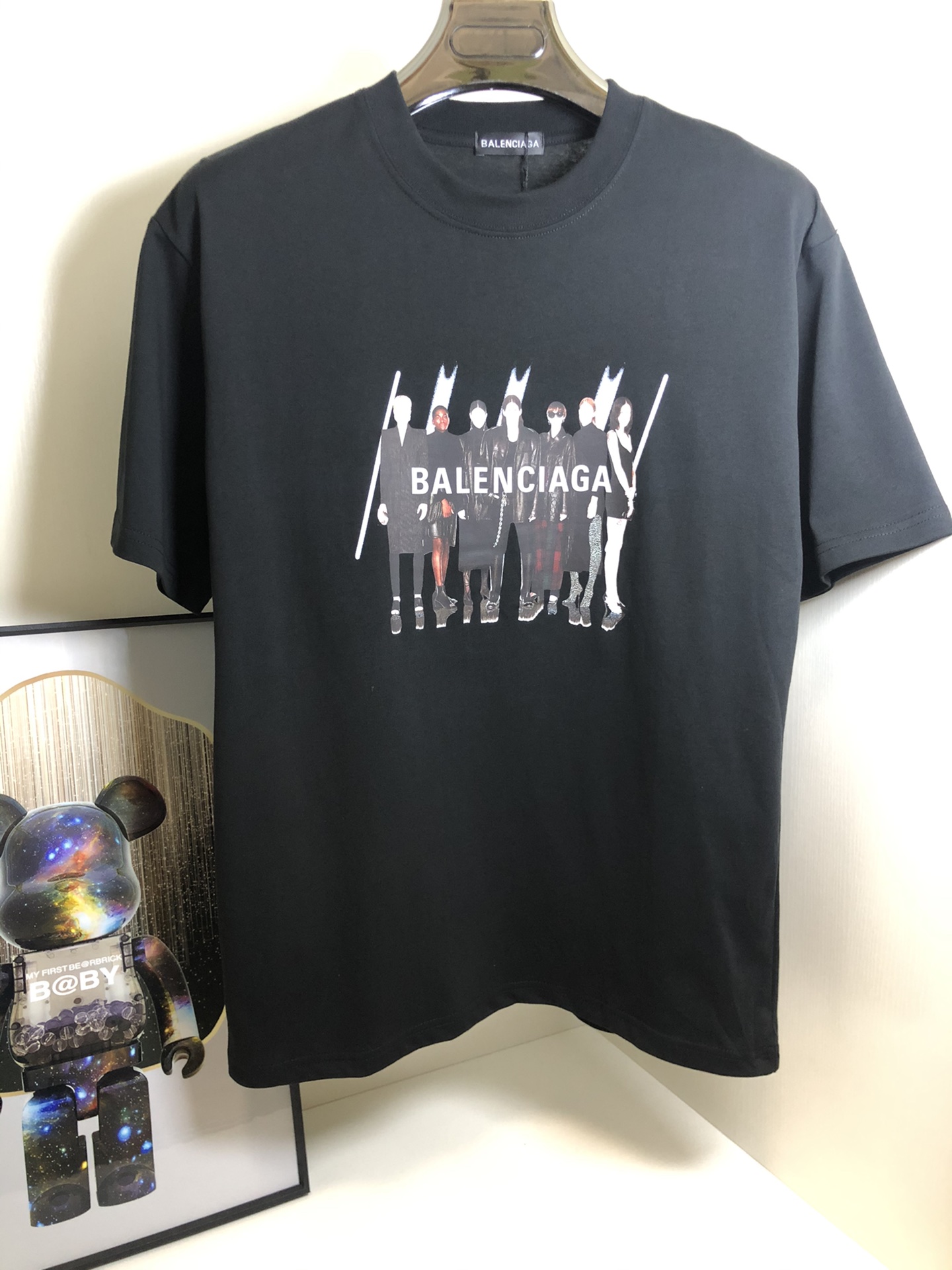 Balenciaga Kleding T-Shirt Zwart Wit Afdrukken Unisex Katoen Herfst/winter collectie Fashion Korte mouw