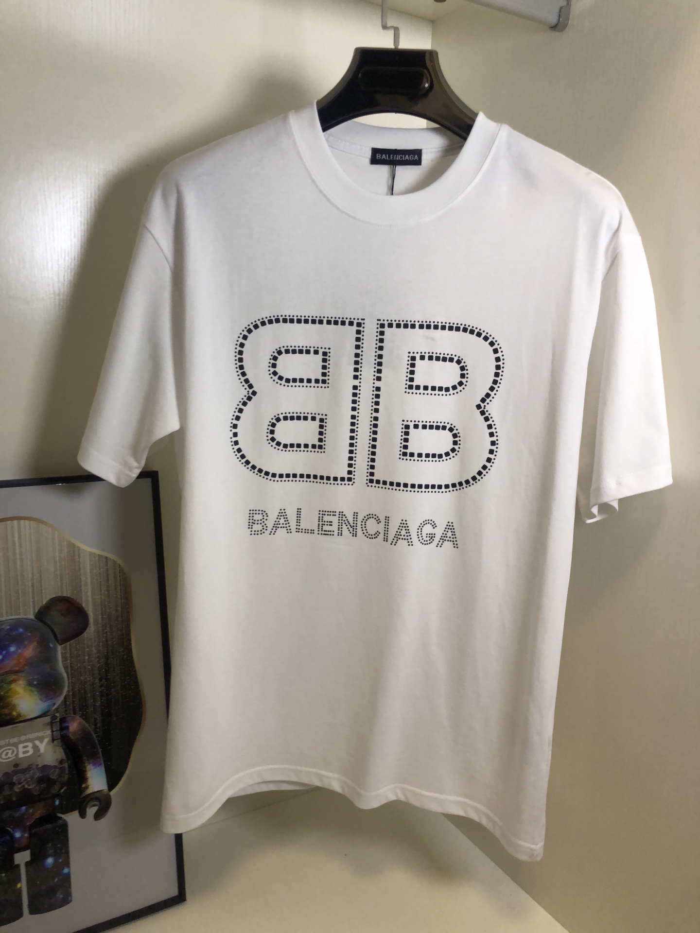 Balenciaga Luxe
 Kleding T-Shirt Mode ontwerper
 Zwart Wit Afdrukken Unisex Katoen Herfst/winter collectie Fashion Korte mouw