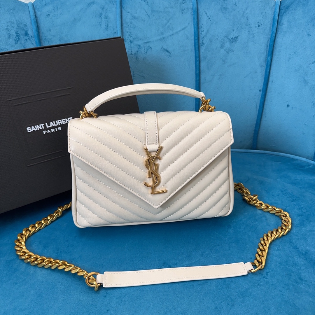 Yves Saint Laurent Bolsos de mano Plata Escarcha Piel de oveja