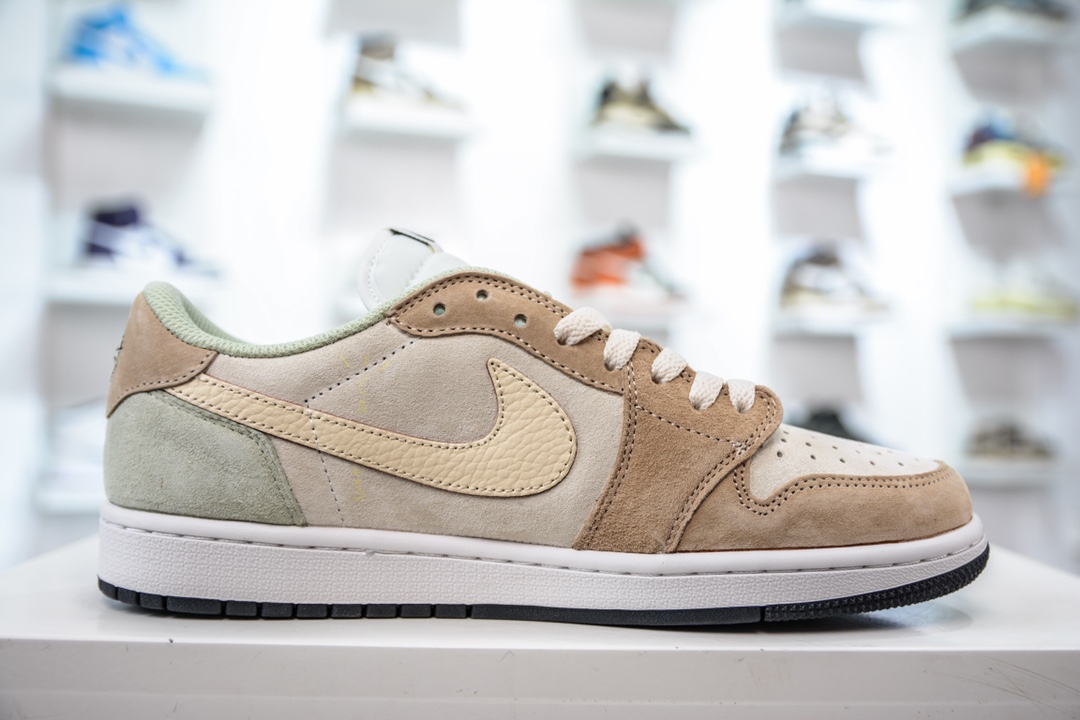 220 定制款 Fragment x Travis Scott x Air Jordan 1 Low 三方联名倒钩 DM7866-688