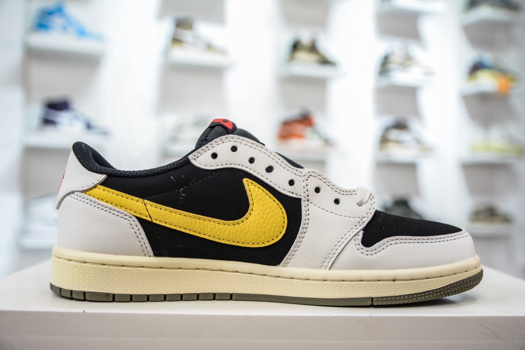 240 TS x Air Jordan AJ1 Low 倒钩低帮联名定制米白棕黄勾配色 DM7866-982