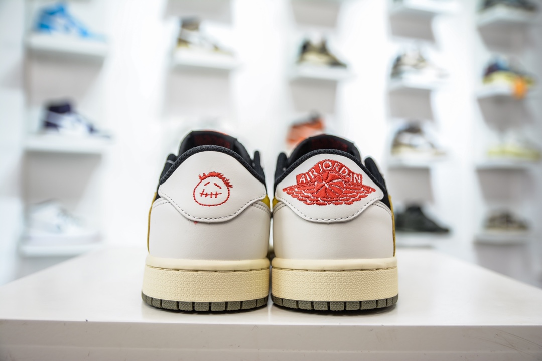 240 TS x Air Jordan AJ1 Low 倒钩低帮联名定制米白棕黄勾配色 DM7866-982