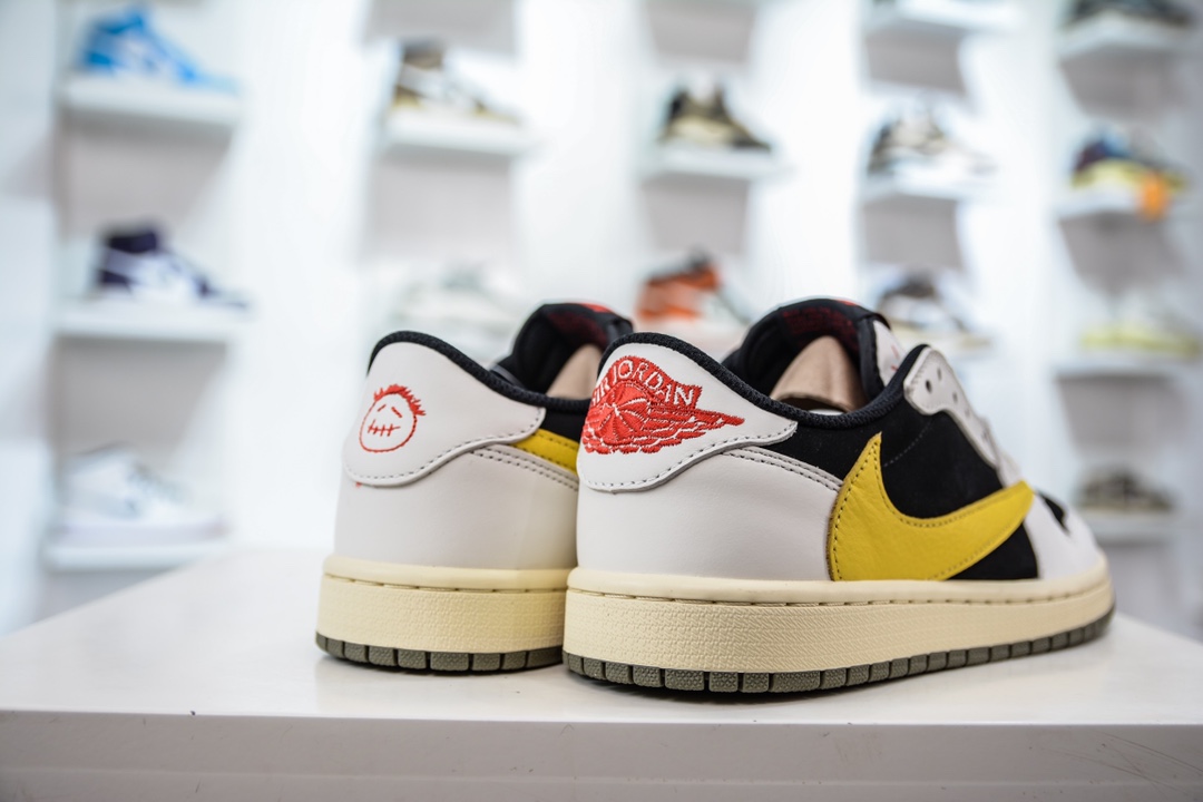 240 TS x Air Jordan AJ1 Low 倒钩低帮联名定制米白棕黄勾配色 DM7866-982