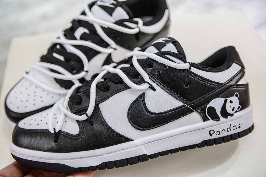 220 Nike  SB Dunk Low Pro 黑白熊猫定制 DD1391-100