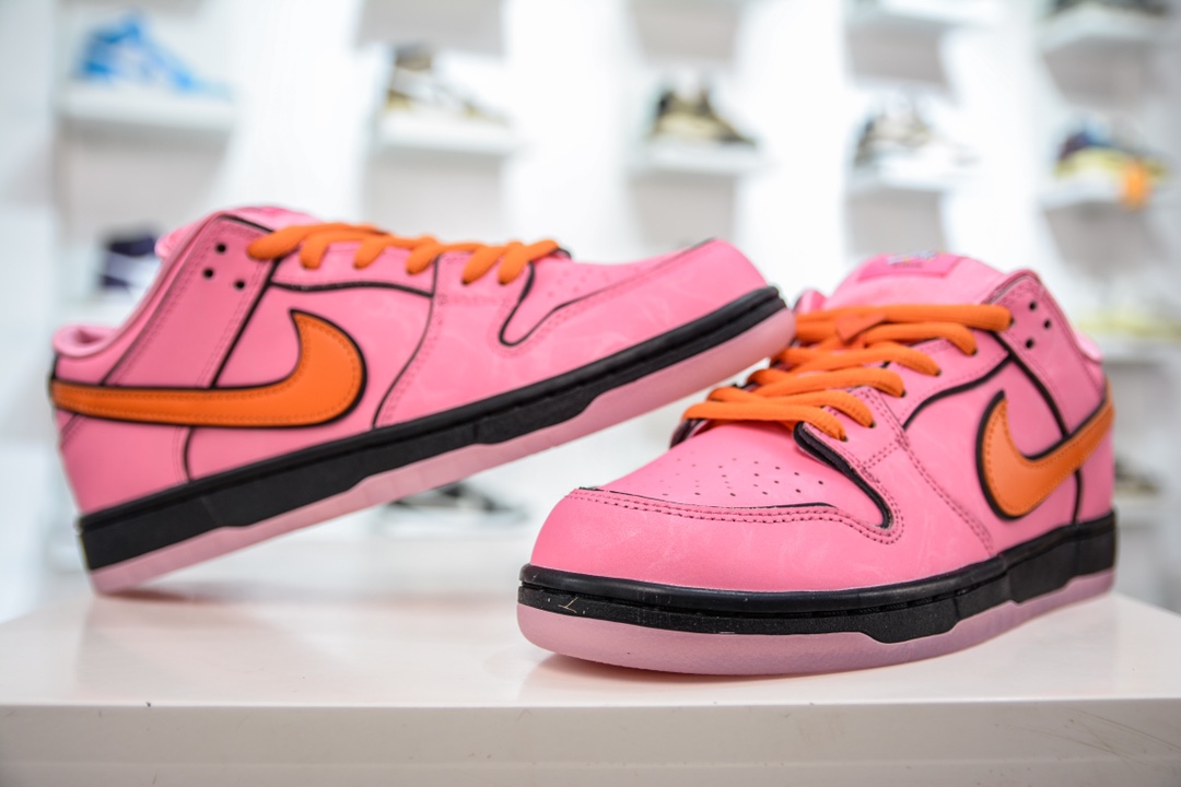 Top纯原 The Powerpuff Girls x Nike SB Dunk Low 飞天小女警联名 粉色花花 FD2631-600