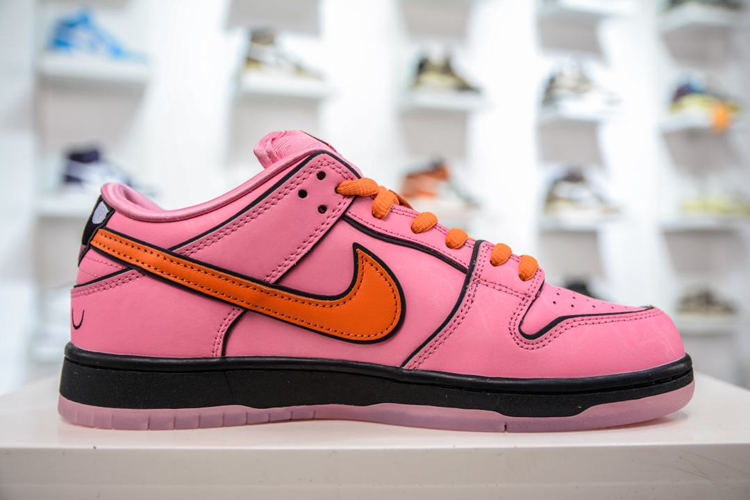 Top纯原 The Powerpuff Girls x Nike SB Dunk Low 飞天小女警联名 粉色花花 FD2631-600