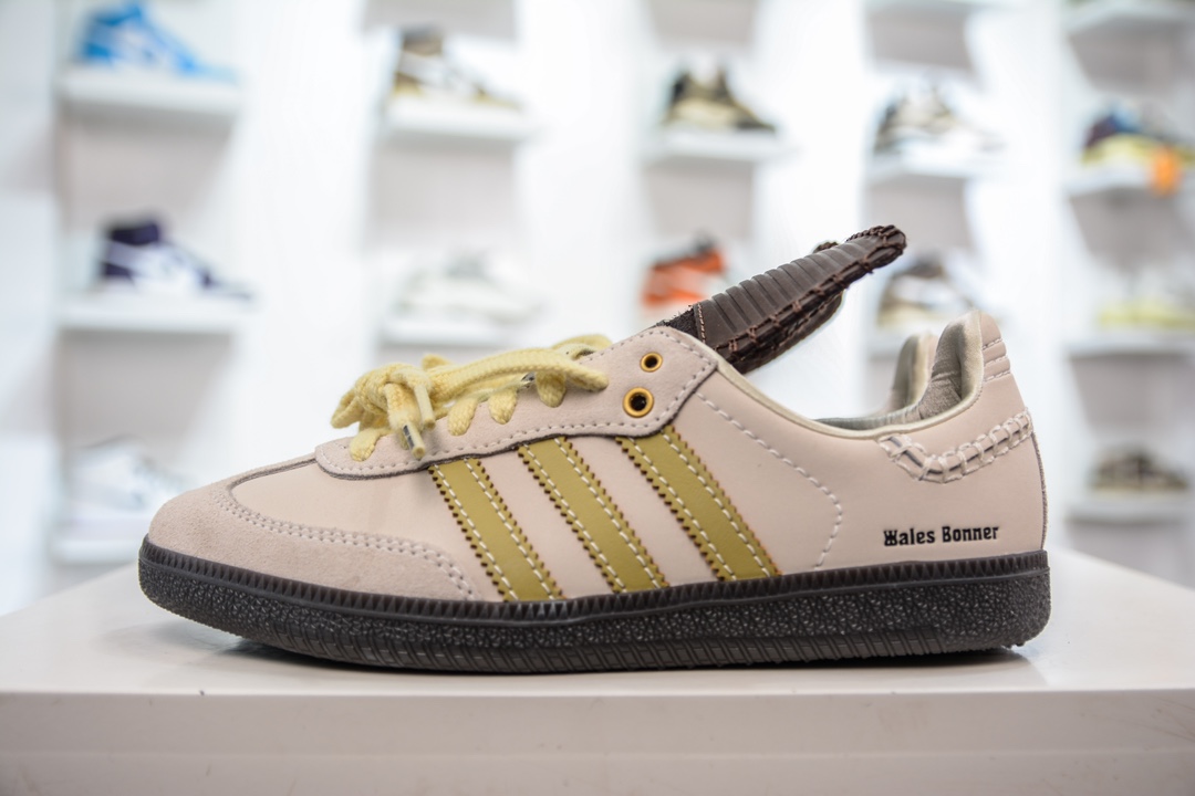 210 T版纯原 Wales Bonner x Adidas   Originals Samba Classic 桑巴舞系列绅士德训足球风百搭低帮休闲运动板鞋 ID0217