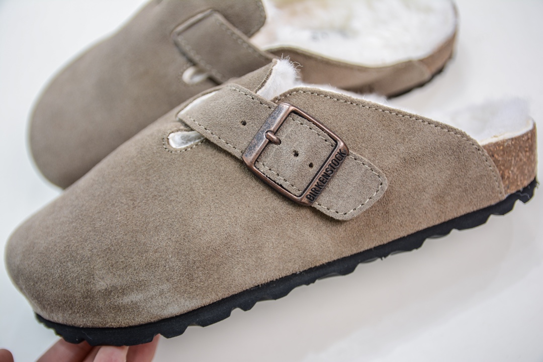 Birkenstock Boston Suede Shearling Boston series low-top slip-on casual shoes