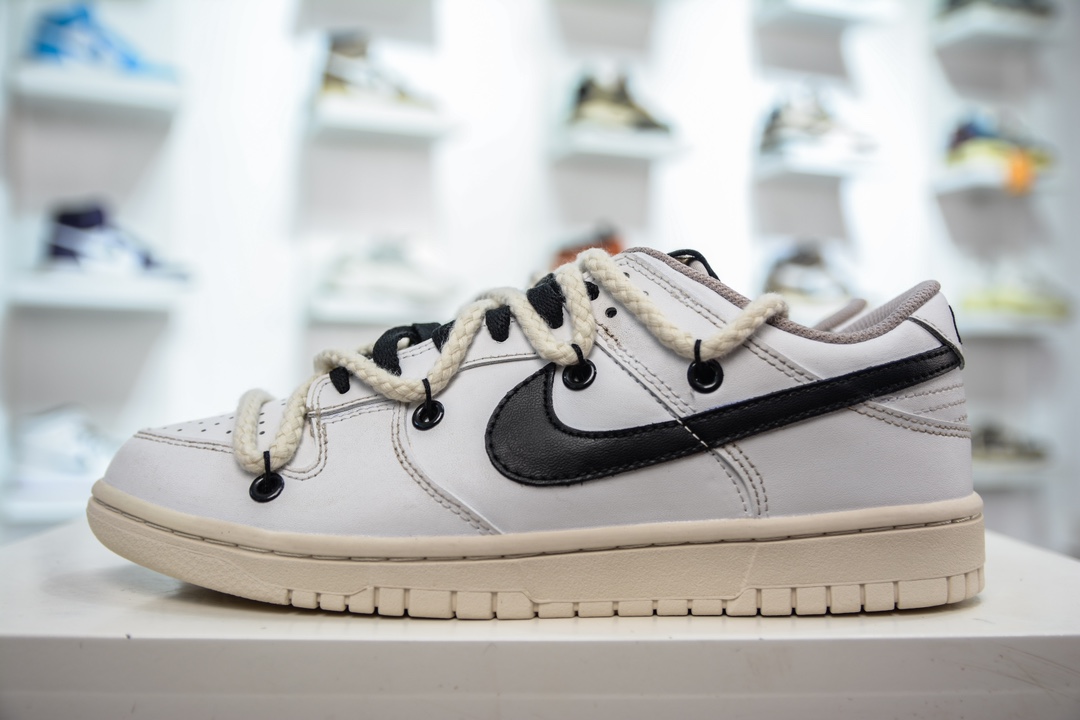 240 CS版纯原 定制款 Nike  Dunk Low 麻绳解构复古做旧休闲板鞋 DJ6188-101