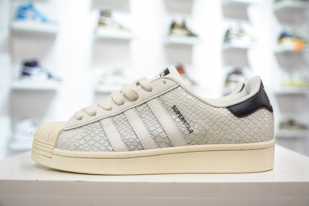 160 原装别 Adidas   Superstar X Atmos 夜光白蛇 3M反光白蛇纹贝壳头鞋 FY5253