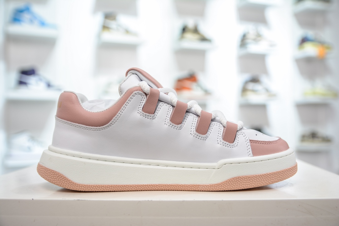 330 纯原 意大利奢侈品牌·缪缪MiuMiu Bleached Leather sneakers 漂白系列低帮板鞋