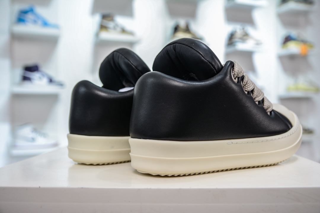 Pure original Rick Owens FW23 LUXOR Rick Owens low-top leather fashion sports sneakers bread shoes