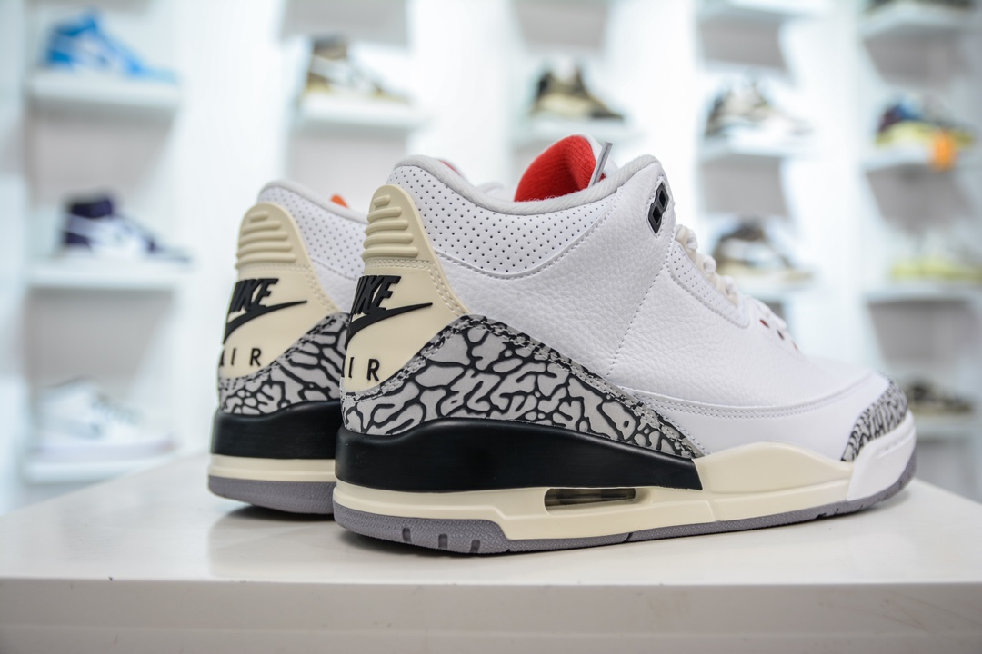 220 T版 性价比品质首选 Jordan Air Jordan 3 White Cement Reimagined 白水泥做旧 DN3707-100