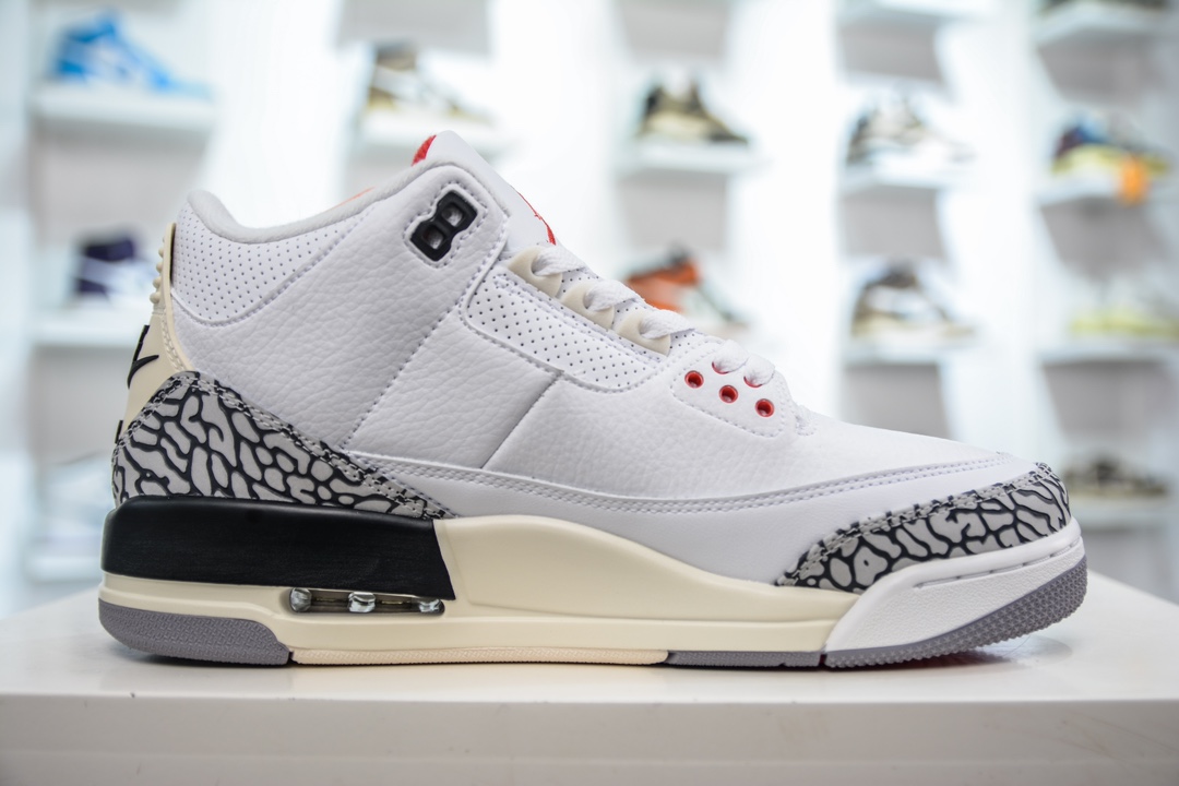 220 T版 性价比品质首选 Jordan Air Jordan 3 White Cement Reimagined 白水泥做旧 DN3707-100