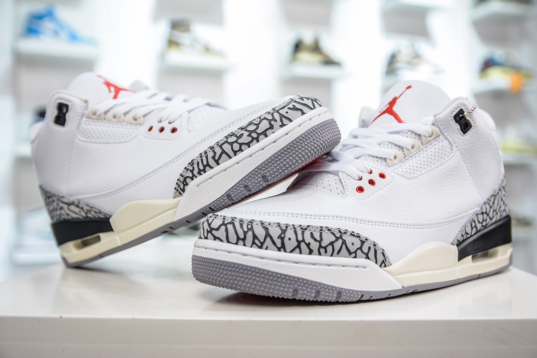 220 T版 性价比品质首选 Jordan Air Jordan 3 White Cement Reimagined 白水泥做旧 DN3707-100