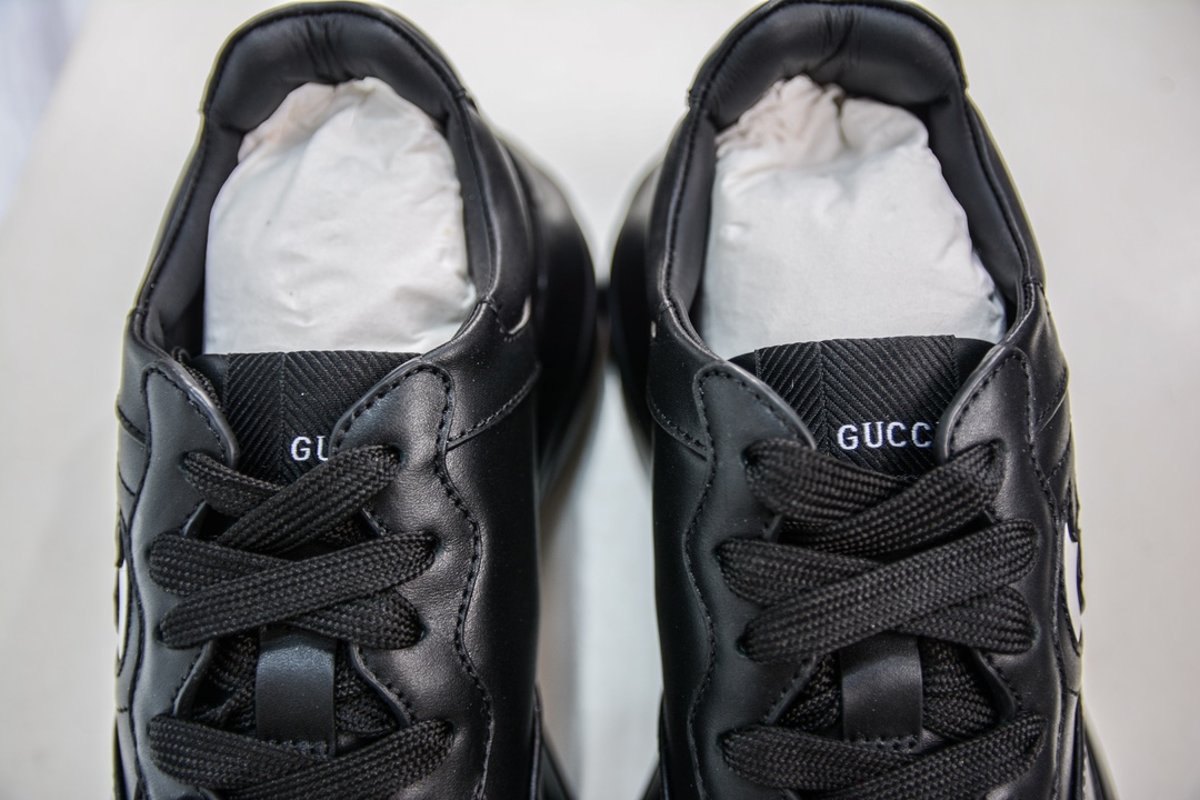 500 顶级纯原 古驰 低帮 Gucci Rhyton Vintage Trainer Sneaker 古驰老爹5D皮革角状复古慢跑鞋