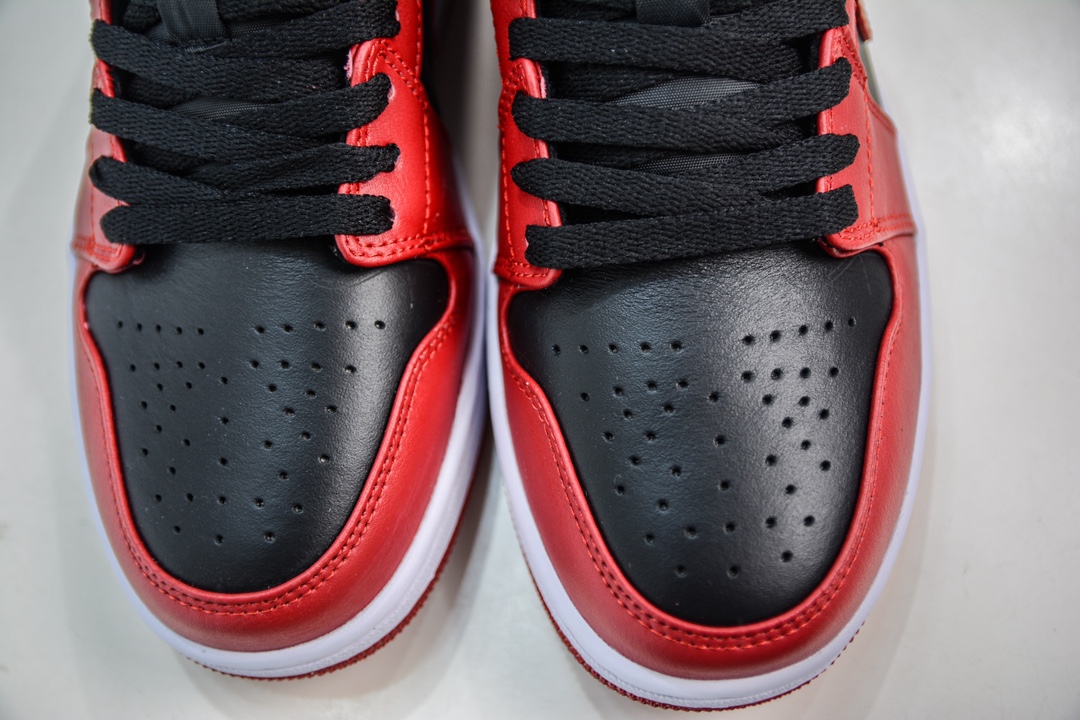 T version pure original Air Jordan AJ1 Low low-top red and black reverse forbidden to wear 553558-606