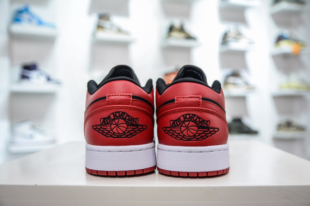 T version pure original Air Jordan AJ1 Low low-top red and black reverse forbidden to wear 553558-606