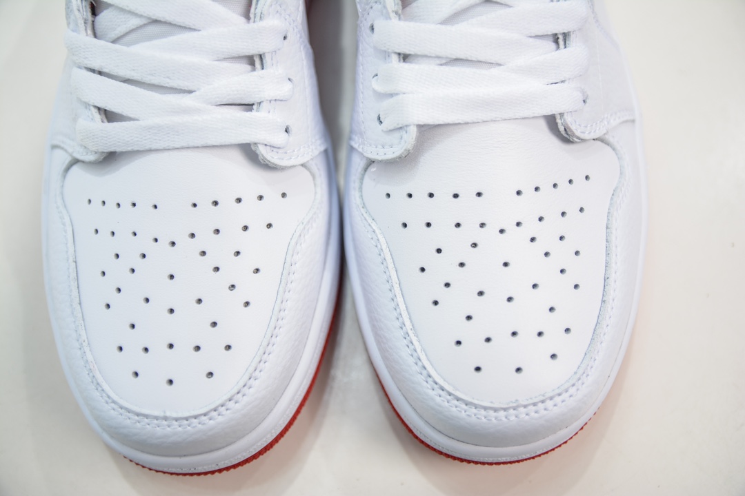 T version of the original Air Jordan AJ1 Low low-top white and red hook CZ0790-161