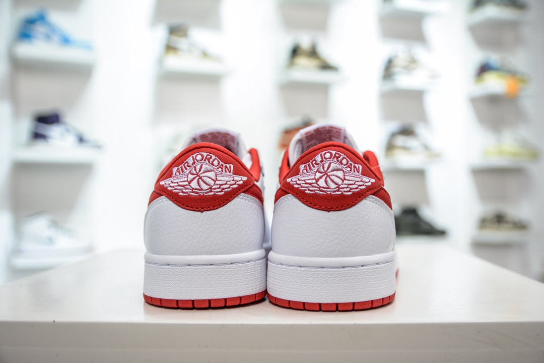 T version of the original Air Jordan AJ1 Low low-top white and red hook CZ0790-161