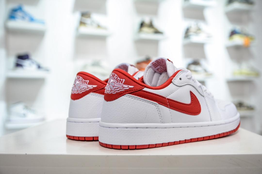 T version of the original Air Jordan AJ1 Low low-top white and red hook CZ0790-161