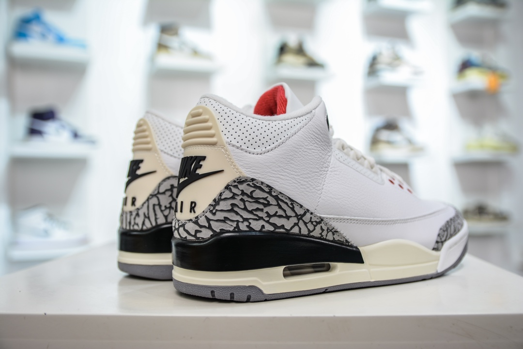 380 LJ版纯原 Jordan Air Jordan 3 Retro "White Cement Reimagined" 皮革 DN3707-100