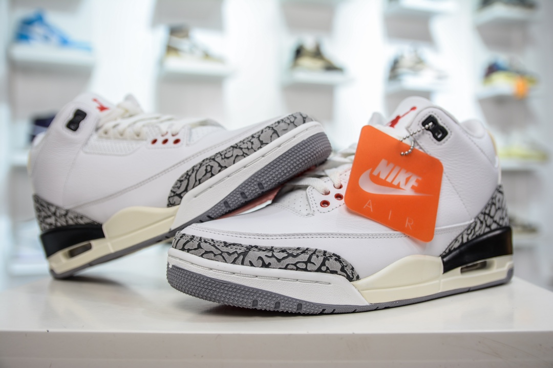 380 LJ版纯原 Jordan Air Jordan 3 Retro "White Cement Reimagined" 皮革 DN3707-100