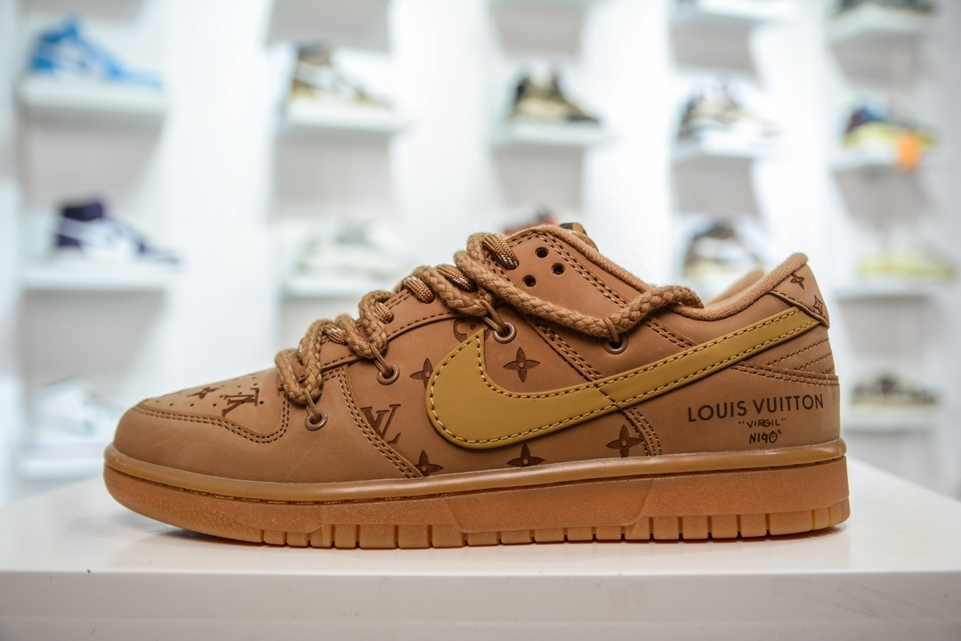 300 Nike SB Dunk Low x Louis Vuitton 小麦绑带LV印花 FC1688-141