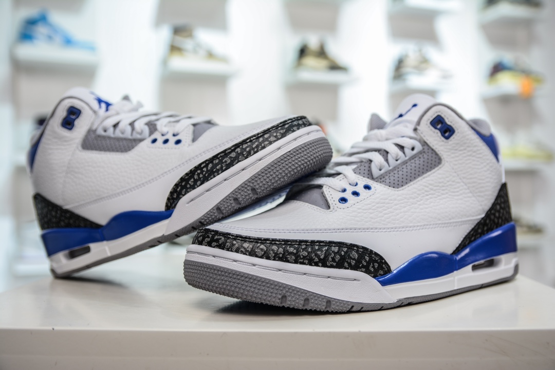 LJ version of the original Jordan Air Jordan 3 retro ”racer blue” small lightning CT8532-145