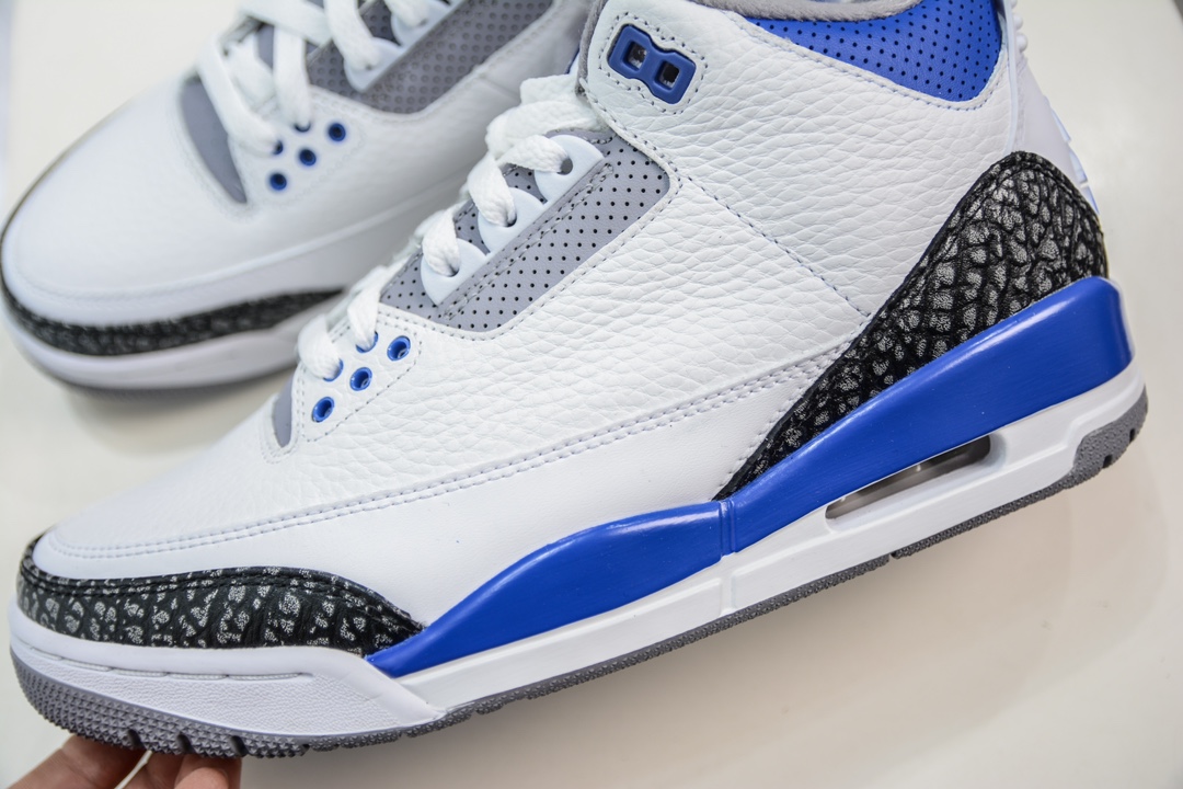 LJ version of the original Jordan Air Jordan 3 retro ”racer blue” small lightning CT8532-145