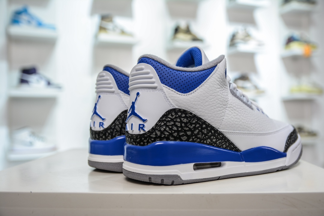 LJ version of the original Jordan Air Jordan 3 retro ”racer blue” small lightning CT8532-145