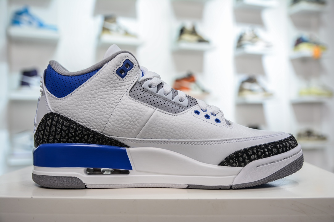 LJ version of the original Jordan Air Jordan 3 retro ”racer blue” small lightning CT8532-145