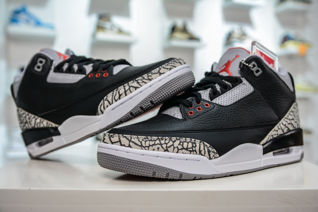 LJ version of the original Jordan Air Jordan 3 Retro ”Black Cement” black cement 854262-001