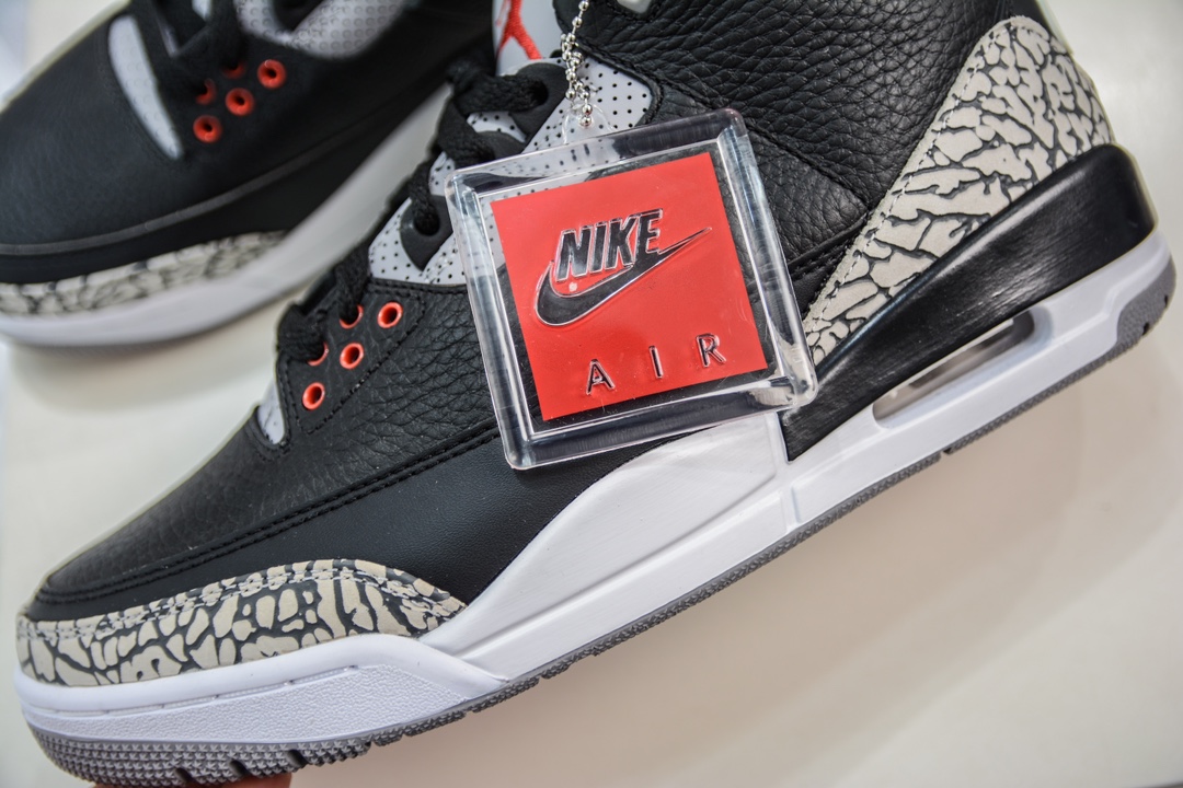 LJ version of the original Jordan Air Jordan 3 Retro ”Black Cement” black cement 854262-001