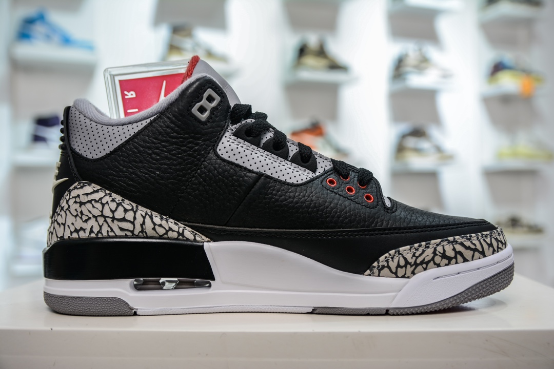 LJ version of the original Jordan Air Jordan 3 Retro ”Black Cement” black cement 854262-001