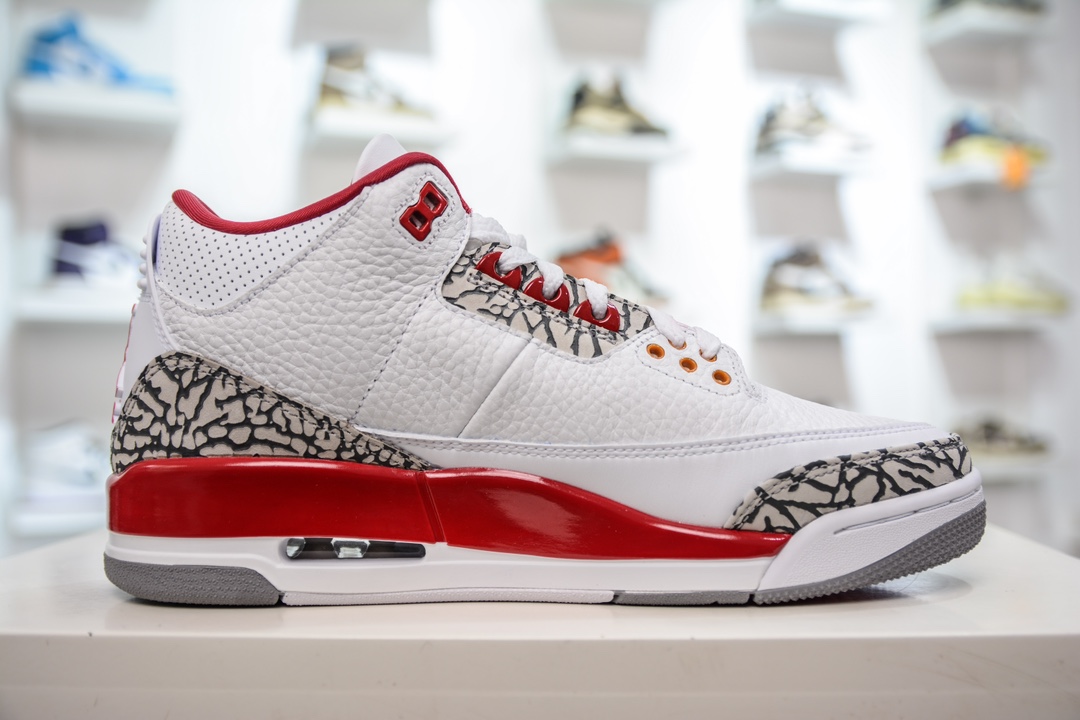 LJ version of the original Jordan Air Jordan 3 retro ”cardinal red” Cardinal anti-slip CT8532-126