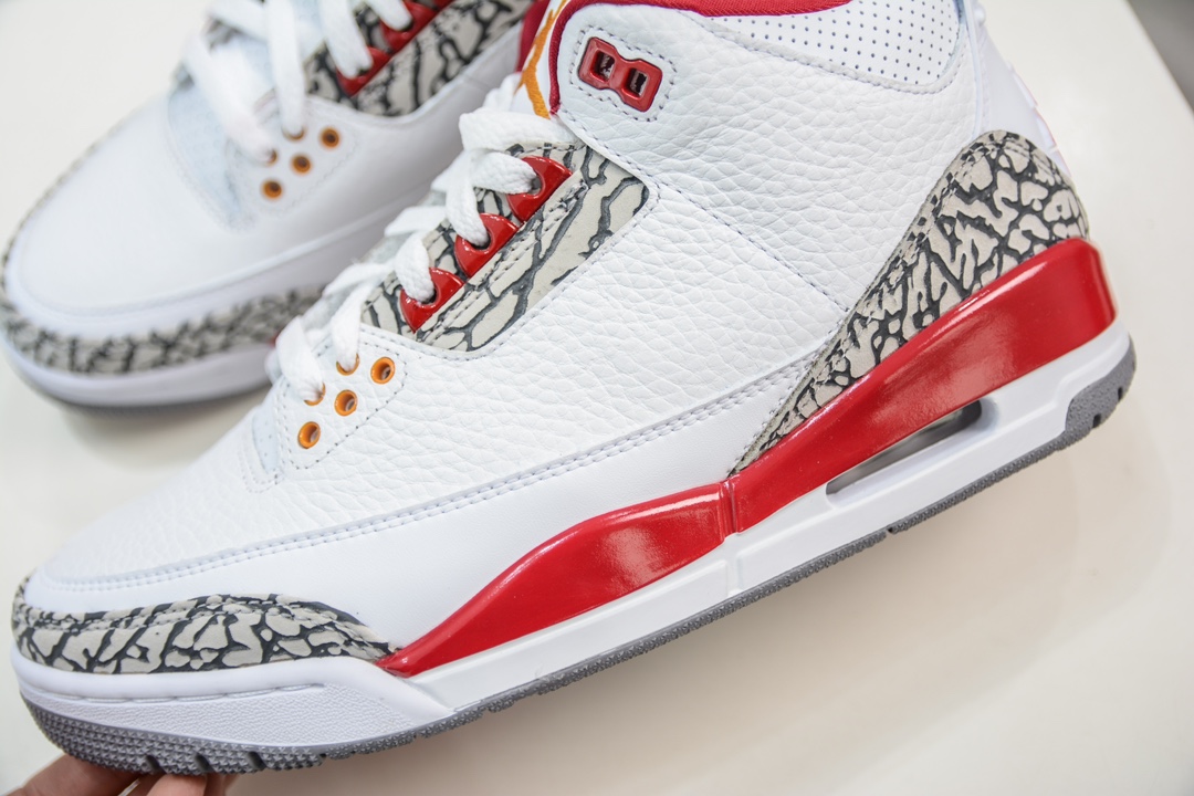 LJ version of the original Jordan Air Jordan 3 retro ”cardinal red” Cardinal anti-slip CT8532-126