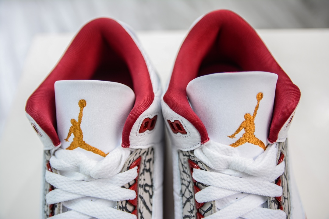 LJ version of the original Jordan Air Jordan 3 retro ”cardinal red” Cardinal anti-slip CT8532-126