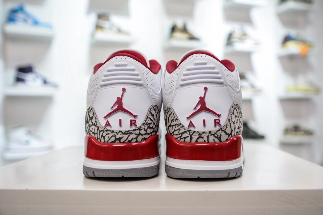 LJ version of the original Jordan Air Jordan 3 retro ”cardinal red” Cardinal anti-slip CT8532-126