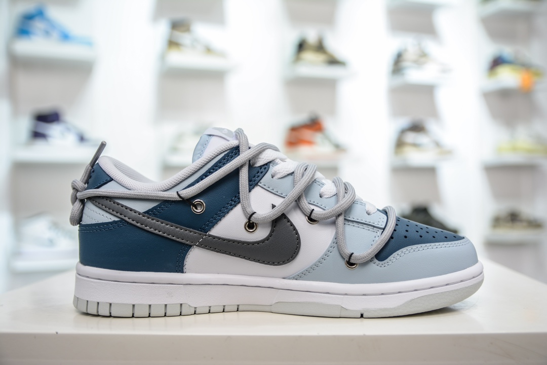 YC version of the original Nike Dunk Low Pure Platinum lazy weekend blue gray white DV0831-101