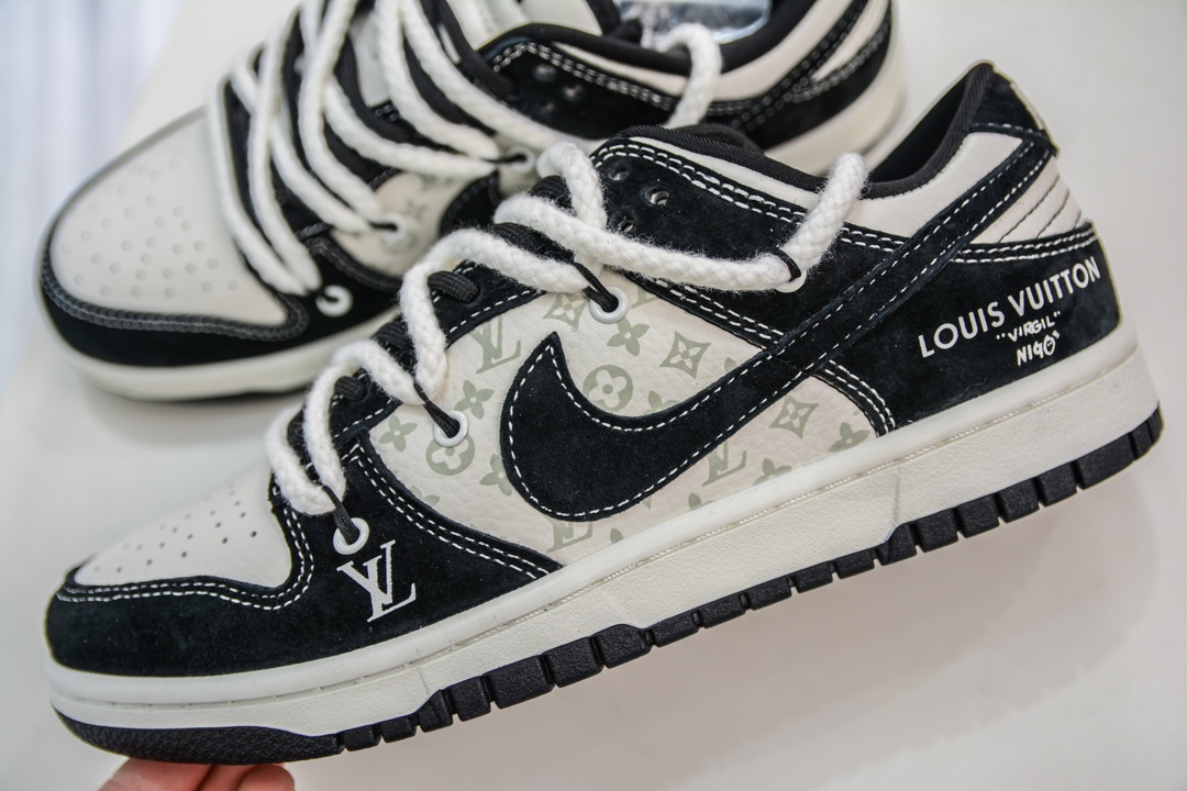 LV x Nike Dunk Low Luminous Beige Black FC1688-137