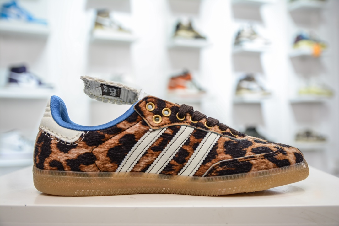 YH pure original notitle xadidas originals Samba long tongue leopard horse hair IE0578