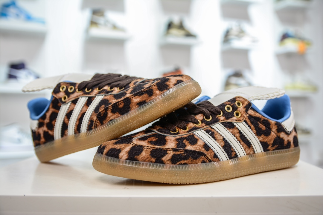 YH pure original notitle xadidas originals Samba long tongue leopard horse hair IE0578