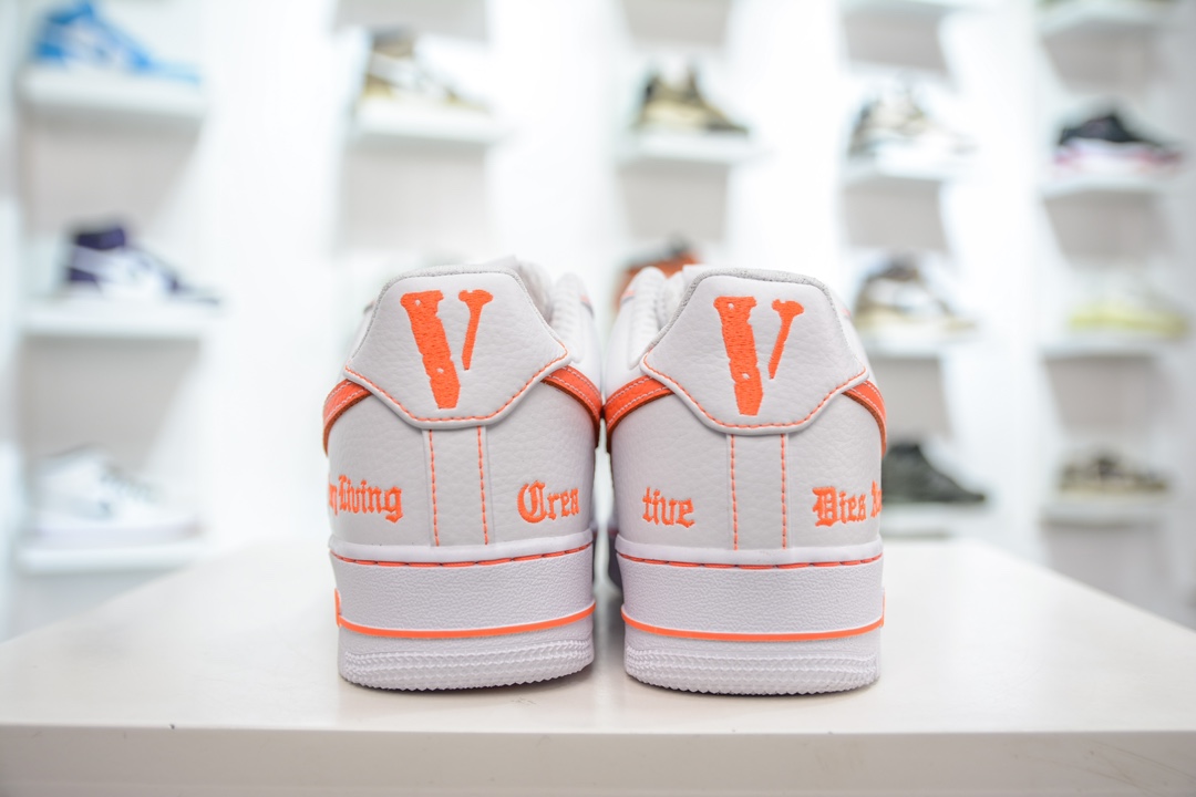 280 新G版纯原 VLONE x Nike  Air Force 1 Low 空军一号低帮板鞋 联名白橙 AA5360-100