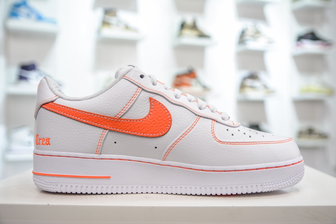 280 新G版纯原 VLONE x Nike  Air Force 1 Low 空军一号低帮板鞋 联名白橙 AA5360-100