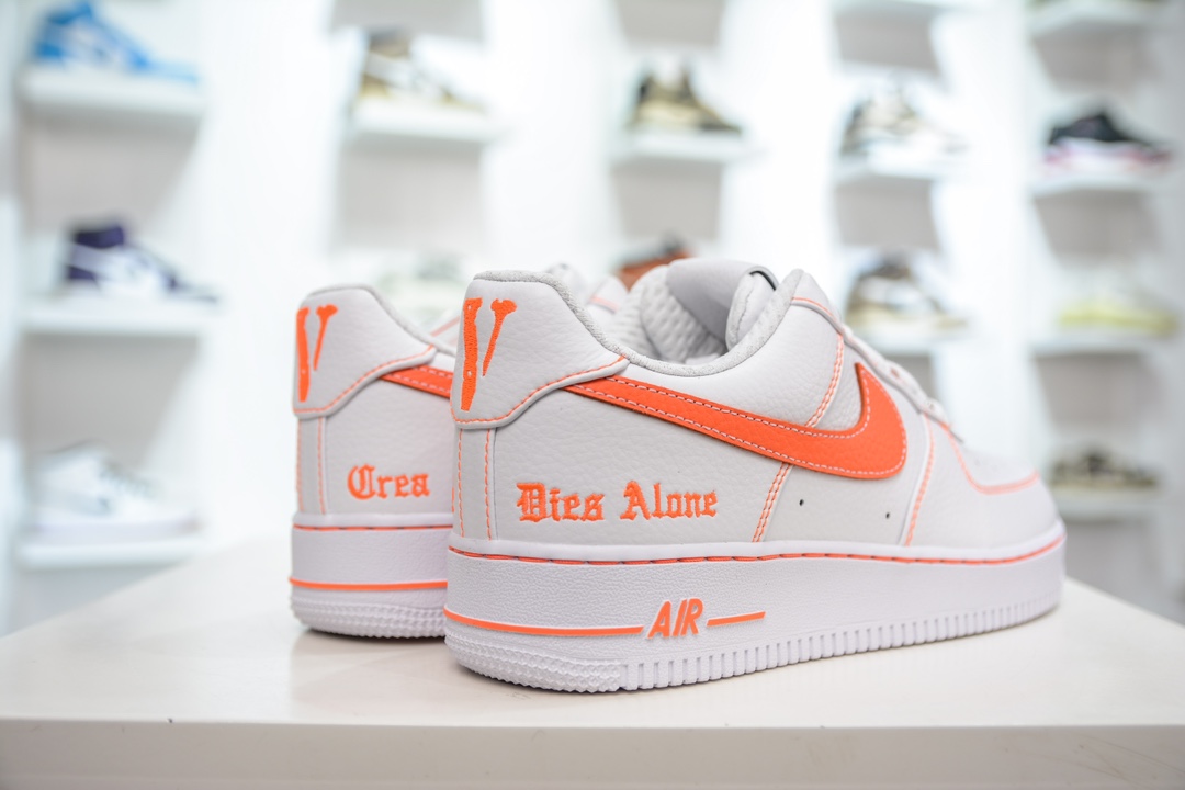 280 新G版纯原 VLONE x Nike  Air Force 1 Low 空军一号低帮板鞋 联名白橙 AA5360-100